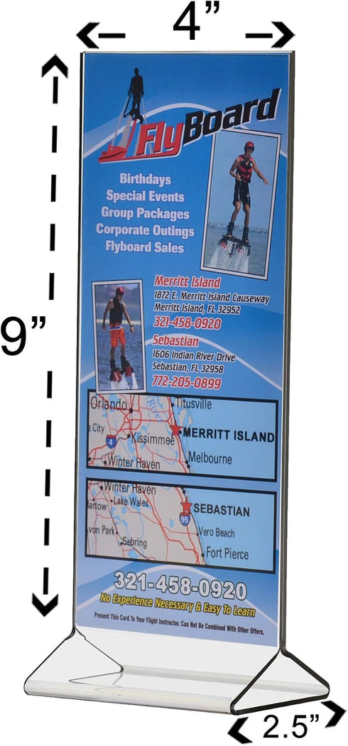 6 Pack 4 9 Inch Counter Marketing Holders Rack Card Frame Sign Holder x Double Sided Clear Acrylic Vertical Literature