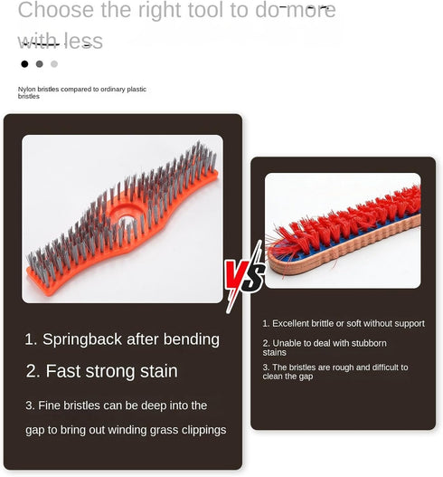 Generic Trimmer Stiff Bristle Cleaning Brush - Manual Lawn Scraper, Versatile Garden Cleaner, High Strength Farm Floor