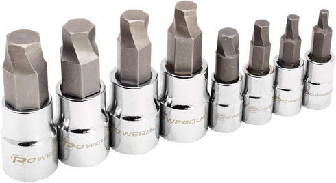 Powerbuilt 8 Pc. 3/8" Drive SAE Zeon Hex Bit Socket Set - Hand Tools, Sockets for 3/8" Drive