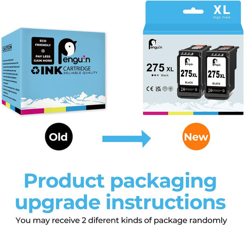 Penguin PG-275XL Black Ink Cartridges for Canon 275XL PIXMA TS3720 TS3722 TS3522 Remanufactured High Yield