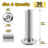 30Pcs M8 Bolts M8 x 25mm Flat Head Hex Socket Cap Screws, 304 Stainless Steel Furniture Screws by Mywish