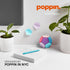 Poppin Retractable Gel Luxe Pens, Aqua, Package of 6, Blue Ink