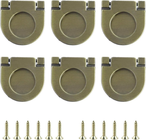 T Tulead Flush Ring Pull Handle Zinc Alloy Hidden Cabinet Pulls with