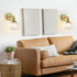 1 Pack Vintage Wall Sconces with Clear Pumpkin Glass Lampshade, Indoor Bathroom Wall Sconce, Modern Gold Industrial
