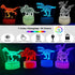 QAQWQAQ 3D 4 Dimmable 16 Hologram Dinosaur Night Light, Patterns, Remote/Smart Touch, Color Changing Light, T-Rex