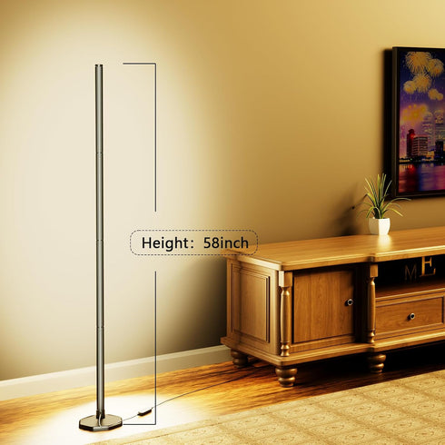 2400 (58-inch) Lumen LED Corner Floor Lamp with APP Control for Pet Rooms, Living Rooms, Bedrooms and Game Rooms