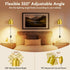 Dimmable 350 Stairway((Bulb Lightess Plug in Wall Sconce with Switch, Wall Lamp Plug in Rotatable, Gold Wall Mounted