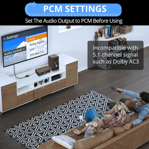 CAMWAY ARC Audio Extractor, 192 KHz Audio Adapter, ARC to Optical/Coaxial Audio Splitter for TV to Speaker