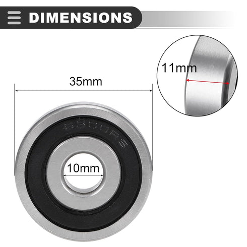 Motoforti Universal Motorcycle Ball Bearing, Carbon Steel, Silver Tone, 10 Pc