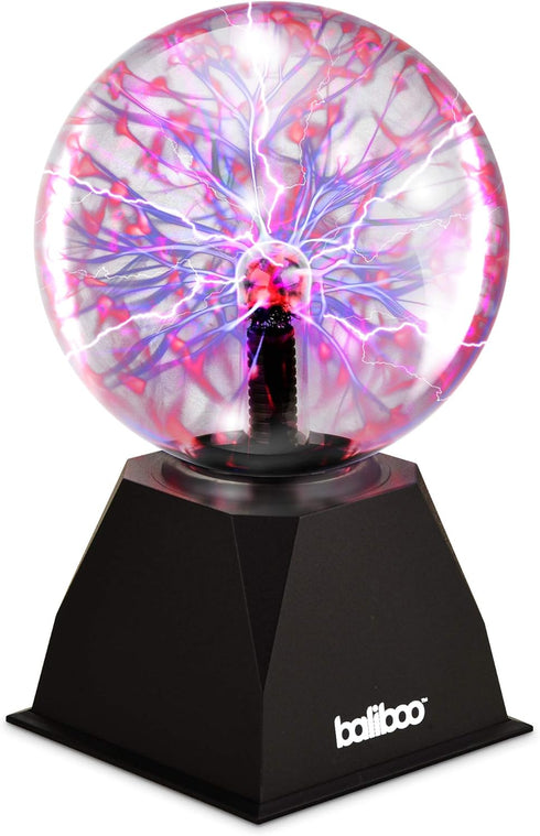 6" 12V BALIBOO Plasma Ball Light Touch & Sound Sensitive Activated Lightning Globe Power Adapter Plug Plasma Globe Lamp