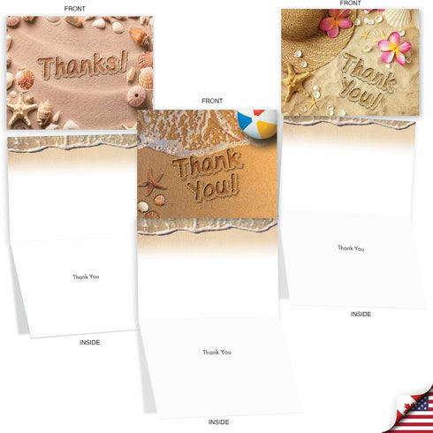 The Best Card Company 20 Boxed Thank You Cards (4 x 5.12 Inch) - Assorted Stationery Set (10 Designs, 2 Each)