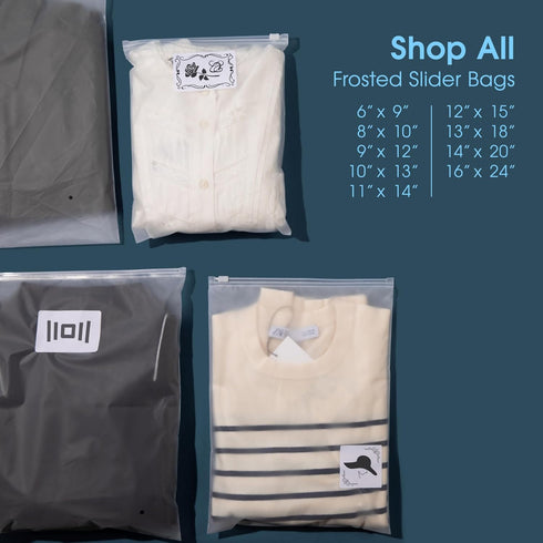 Spartan Industrial 8" X 10" (100 Count) 3 Mil Frosted Zipper Bags with Vent Hole - Reclosable Plastic Bags for Clothes,