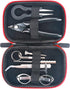 DIY Tool Kit, 9 in 1 Tweezers Pliers Winding Rods Screwdriver Steel Brush with Zipper Case Bag, for Home and Jewelry Repairs