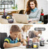 Mesh Pen Holder for Desk, 5 Pieces Desk Organizer Office Supplies Caddy with Sticky Notes Holder for Home, School, Black