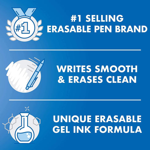PILOT FriXion Design Collection Erasable Pens, Extra Fine Point, White Barrel, Black Ink, 14 Count