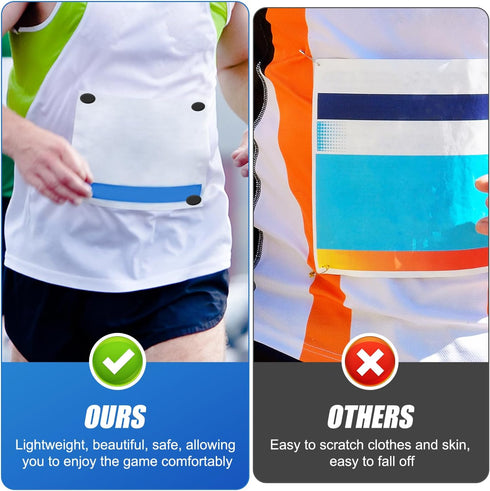 Gosknor 10 Pairs Race Bib Magnets, Oval Race Bib Clips Magnetic Race Bib Holders Running Bib Buckles Bib Fasteners Bib