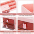 Desk Organizer, Makeup Organizer with 2 Drawers, 7 Compartment Storage for Women, Cute Bathroom Organization, Pink