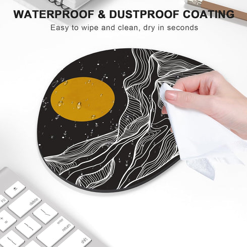 Premium-Textured Oval Mouse Pad, 8.7" x 7.1", Thick 3mm Anti-Slip Waterproof Rubber Mat, Cute Design