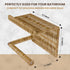 Synthetic Rattan Toilet Paper Holder with Shelf Fits Mega Rolls, Boho Bathroom Decor Roll Holder for RV, Washroom