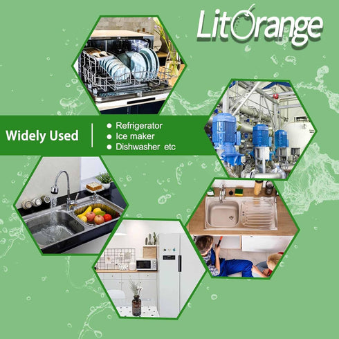 Litorange 2 PCS Lead-Free Brass Angle Stop Add-A-Tee Valve - 3/8" Compression Inlet & Outlet