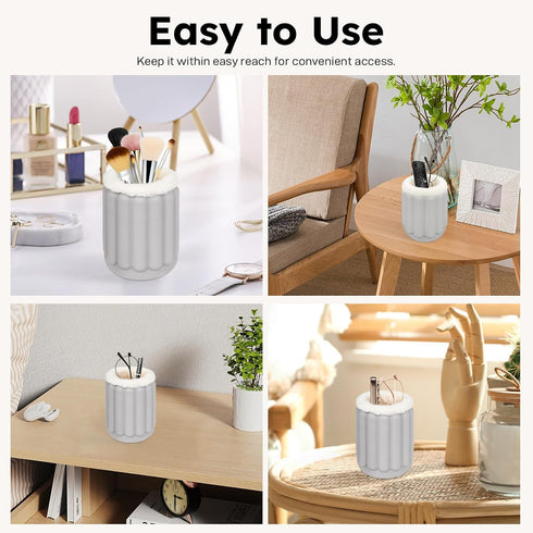 Glasses Holder for Nightstand, Silicone Plush Lined Eyeglass Holder Stand for Office Desk Table Storage Organizer
