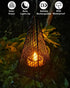 4 Pack Solar Hanging Lights Outdoor, Hanging Lanterns Candle Holder with Solar Tea Lights Candles Outdoor Waterproof