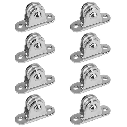 8 Pack Pulley Block Carbon Steel Pulley Roller - Heavy Duty Detachable, Silent Duplex Bearing, 176 lb Capacity