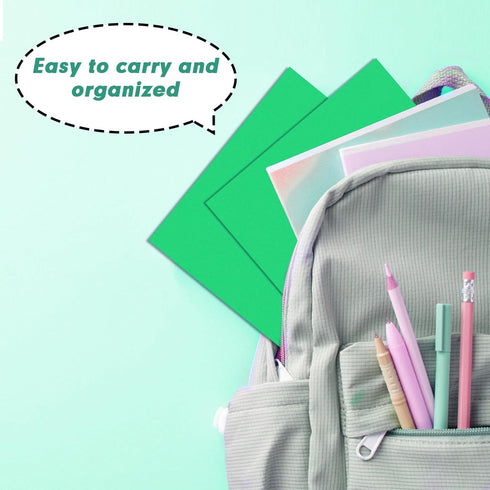 RAZCC Two Pocket Folders, 50 Pack, Fit Letter Size Paper, Pockets for School, Office, Business, Green