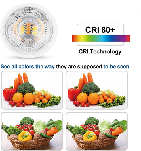 Dimmable GU10 LED Bulbs, 7W (50W-60W-75W Equivalent), 38 120V 650Lm for Track Spot Lighting, Natural White 4000K, 10