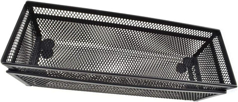 HAHIYO Stackable Mesh Tray Cup, Sturdy Container for Desk Drawer Organizer, 2 Pack Black