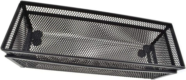 HAHIYO Stackable Mesh Tray Cup, Sturdy Container for Desk Drawer Organizer, 2 Pack Black