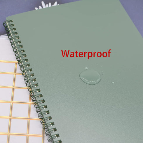 Yansanido Spiral Notebook, 4 Pcs, 10 Inch x 7.4 Inch, B5 Thick Plastic Hardcover, 7mm College Ruled, 80 Sheets, Dark
