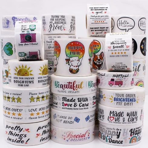 Thank You Sticker, Small Business Handmade Packaging Sticker, 500 PCS (Bend)