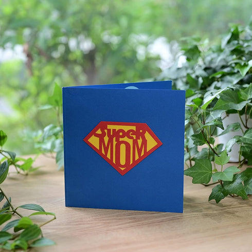 CUTE POPUP Supermom 3D Pop Up Card, Premium Handcrafted Gift for Mom, Birthday, Women’s Day, Any Occasion