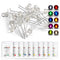 Chanzon 100pcs 3mm LED Diode Lights Assortment (10 Colors x 10pcs, Clear Transparent Lens) Emitting Lighting Bulb Kit