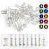 Chanzon 100pcs 3mm LED Diode Lights Assortment (10 Colors x 10pcs, Clear Transparent Lens) Emitting Lighting Bulb Kit