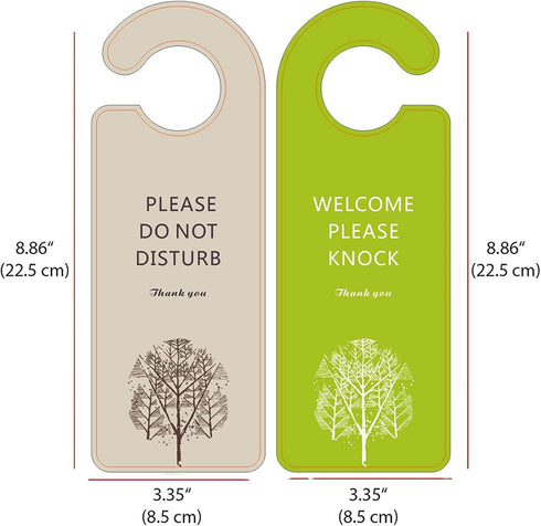 Do Not Disturb Door Hanger Sign, Please Do Not Disturb Door Knob Sign for Office, Home, Clinic, 2 Pack (Grey and Green)