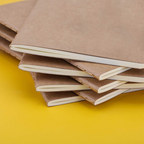 EUSOAR Mini Notebook, A6, 24 Pack, 3.9"x 5.5", 60 Pages, Soft Cover Lined Kraft Notebooks for Travel Journal Sketchbook