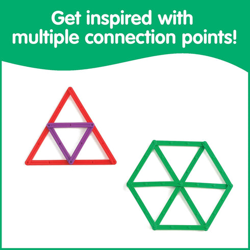 Set 100 2 edxeducation GeoStix Deluxe | Teach Geometry | Construction Sticks, Protractors, Activity Cards |