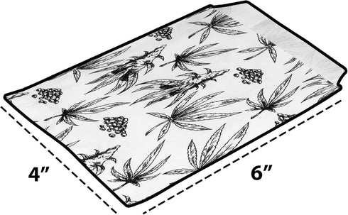 888 Display USA, Inc 20 Bags, 4" x 6" Exotic Plant Print Flat Paper Bags for Treats, Herbs