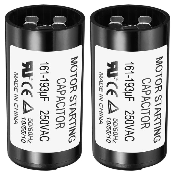 PATIKIL Motor Start Capacitor, 2 Pack, 161-193uF/Mfd, 250V, 50/60Hz, CD60 Run Capacitor