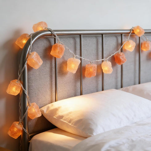 20 Rock,11.5ft Himalayan Salt Light String for Bedroom with USB Powered String Fairy Lights Night Salt Lamp,Natural