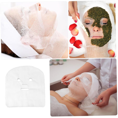 Generic 100 Count Professional Facial Mask Sheets - Cotton Gauze for Home and Salon Use
