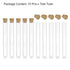 uxcell 10 Pcs PS Plastic Test Tubes with Cork Stoppers, Round Base, 13x100mm, Storage Container for Scientific