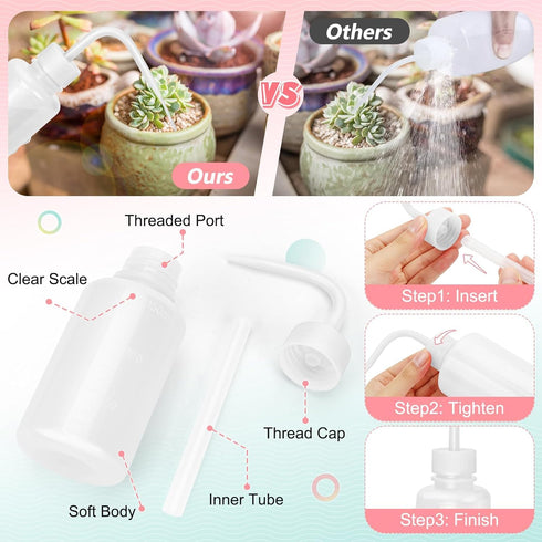 150ML Premium Eyelash Water Bottle for Extensions, 5oz White Tattoo Rinse Bottle, Easy to Carry for Cleaning