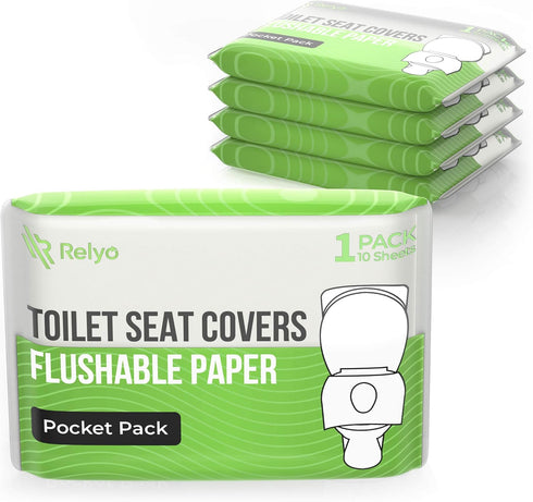 Toilet Seat Cover Paper Flushable (50 Pack) - XL for Adults and