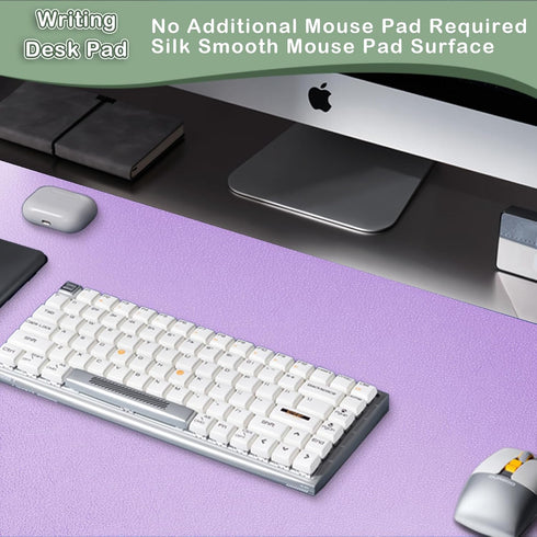 Boutilon (S-Purple,24"x 14") Leather Desk Pad Protector,Non-Slip Mouse Pad,Laptop Desk Pad,Office Mouse Mat,Waterproof