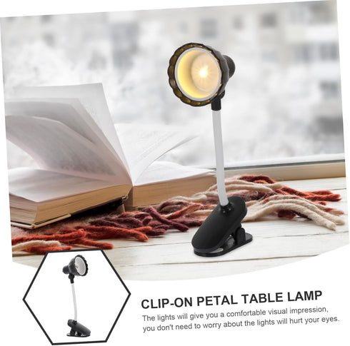 VOSAREA Mini Clip LED Desk Lamp Delicate Micro Clamp Light for Reading Bedroom Dorm Students Portable Table Lighting