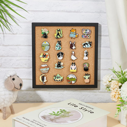BENECREAT Square Cork Board Bulletin Display Board, Wall Mounted for Home & Office Decor