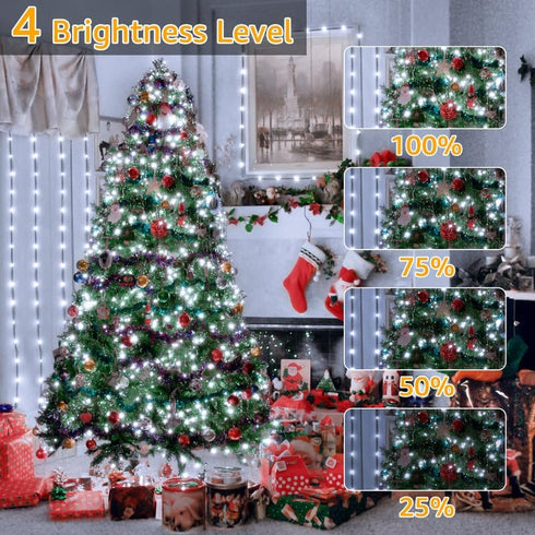 198 600 8 Ollny Christmas Lights, FT LED Outdoor Waterproof Plug in Christmas Tree Lights with Modes Remote Timer